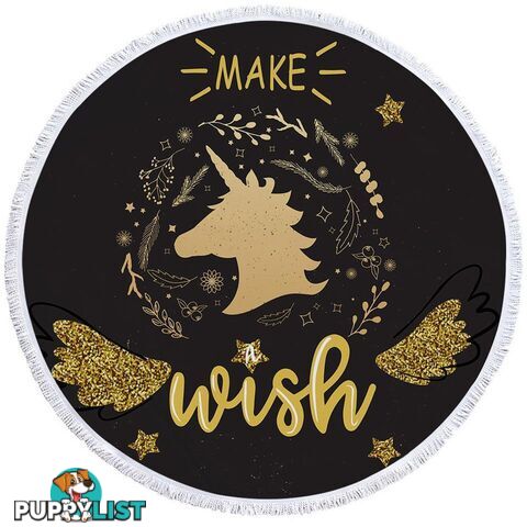 Make a Wish unicorn Beach Towel - Towel - 7427046322843