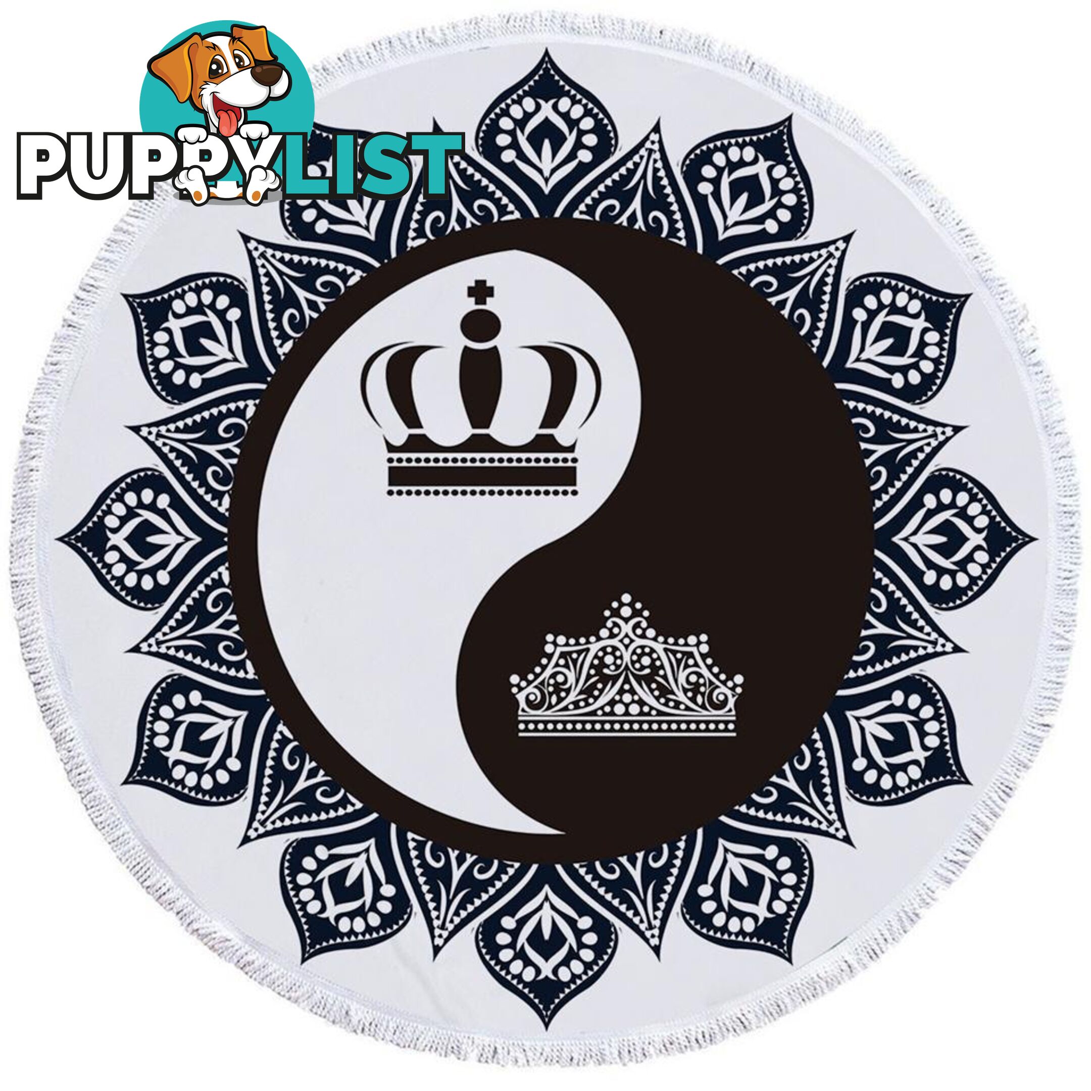 Queen and King Yin and Yang Beach Towel - Towel - 7427046308496