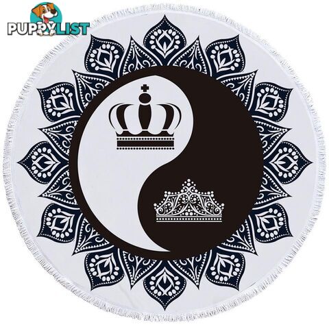 Queen and King Yin and Yang Beach Towel - Towel - 7427046308496