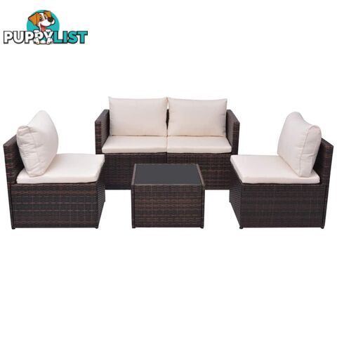 Garden Sofa Set Poly Rattan Brown 13 Pieces - Unbranded - 7427046374620