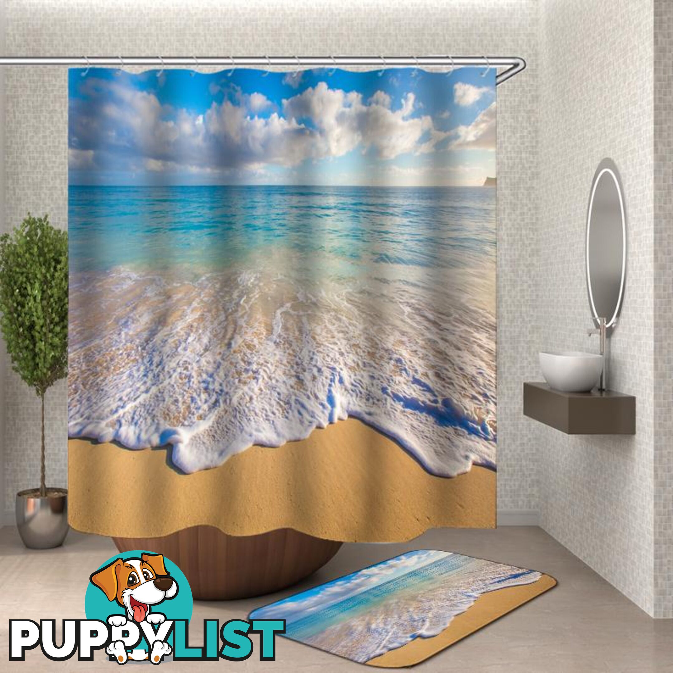 Gentle Ocean Shower Curtain - Curtain - 7427046126700