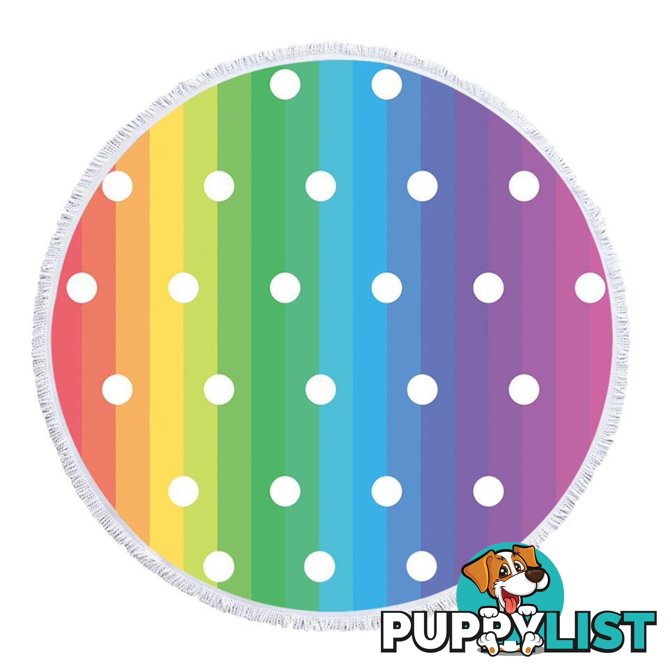 Rainbow Polka Dot Beach Towel - Towel - 7427046334822