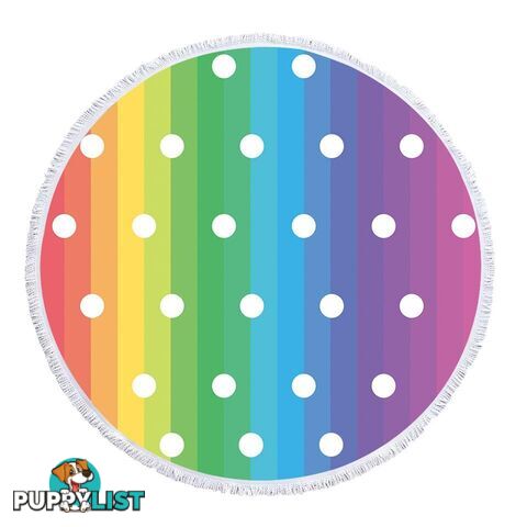 Rainbow Polka Dot Beach Towel - Towel - 7427046334822