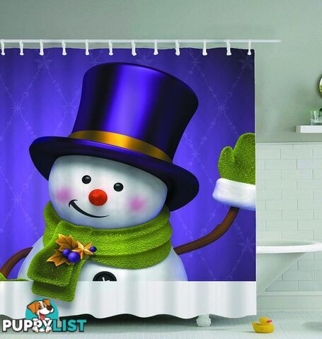 Top Hat Snowman Shower Curtain - Curtain - 7427045962606