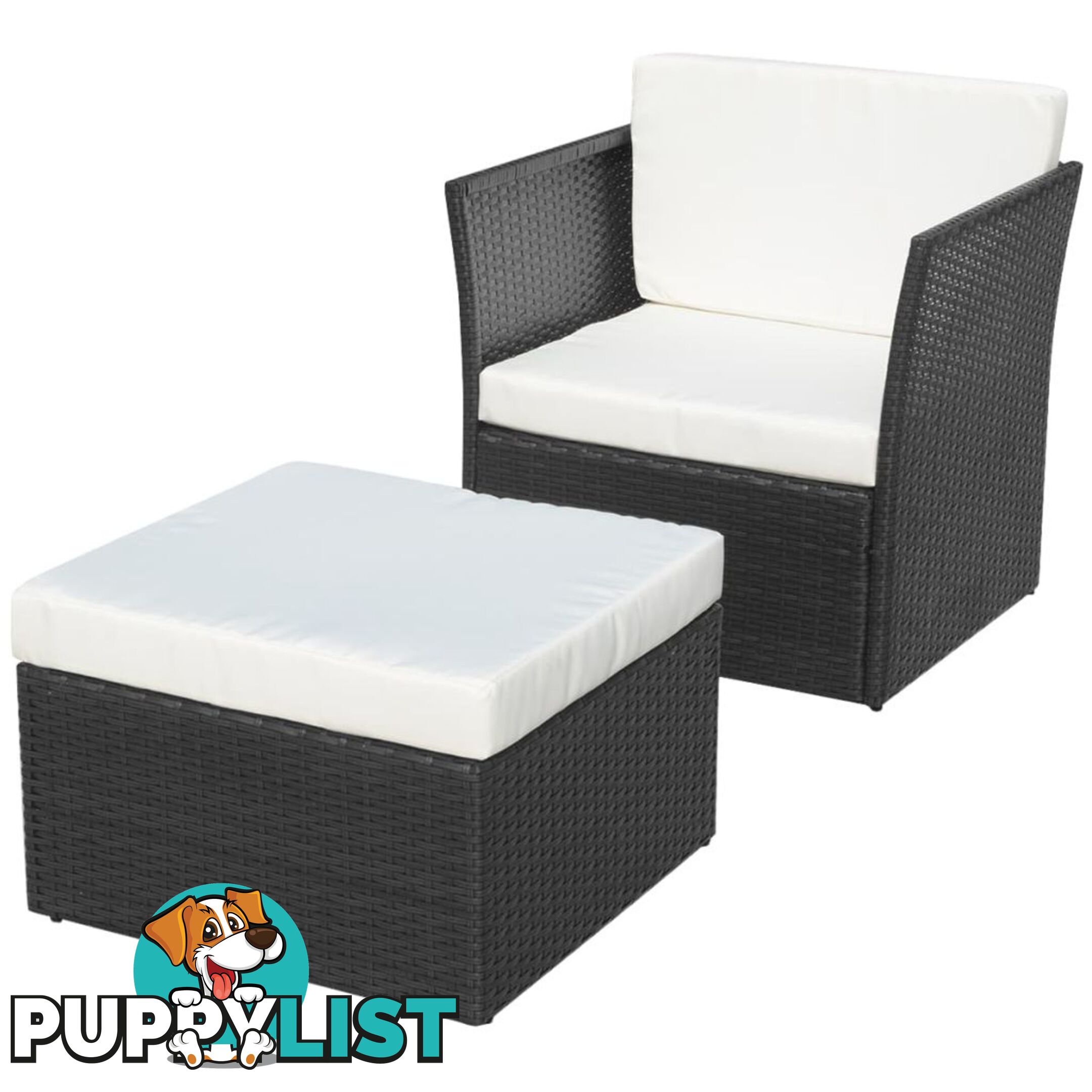 Poly Rattan Garden Chair Set (5 Pcs) - Black - Unbranded - 4326500416858