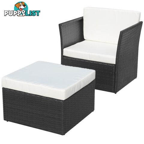 Poly Rattan Garden Chair Set (5 Pcs) - Black - Unbranded - 4326500416858