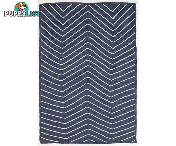 Artisan Natural Chevron Navy Rug - Unbranded - 9476062046422