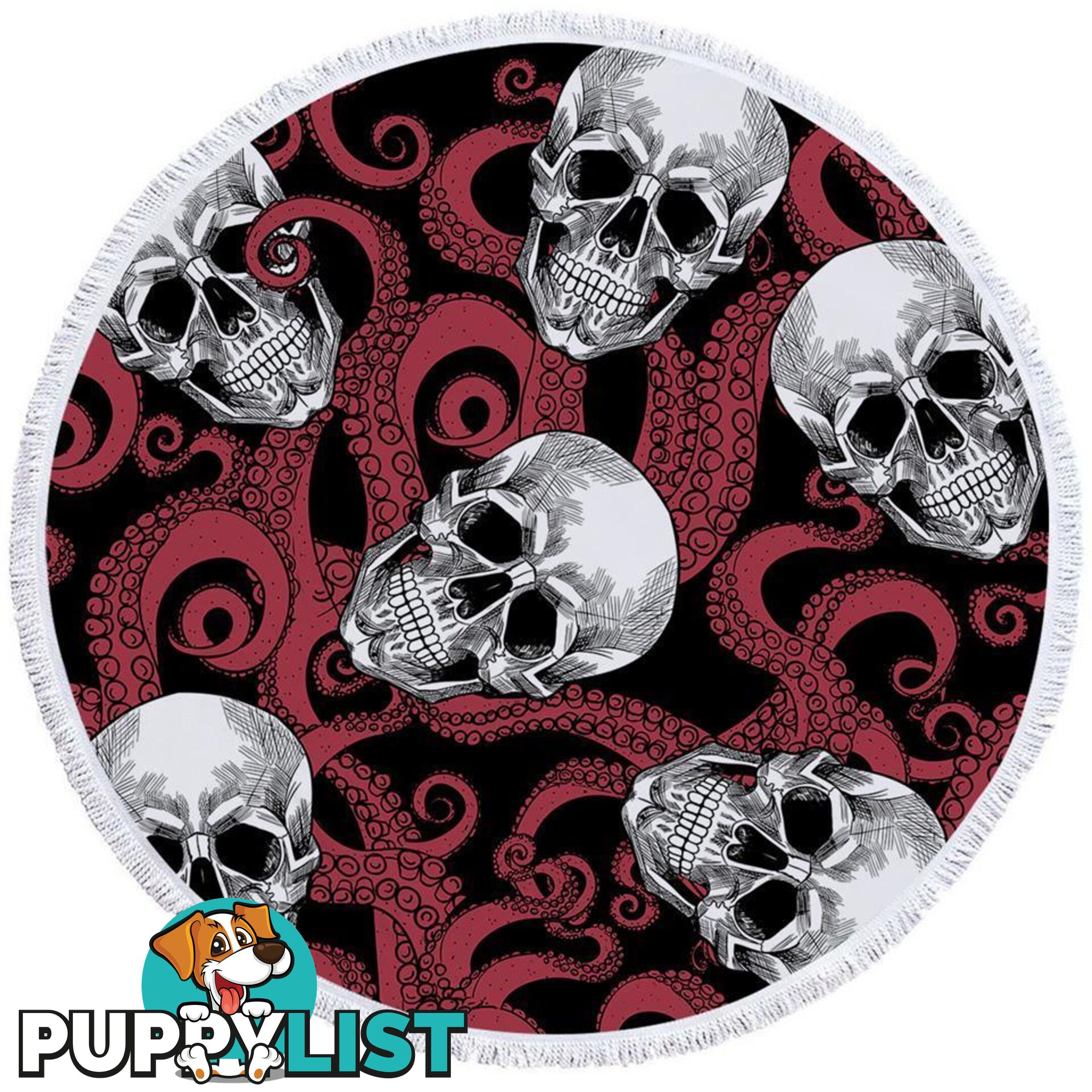 Skulls and Octopus Beach Towel - Towel - 7427046321990