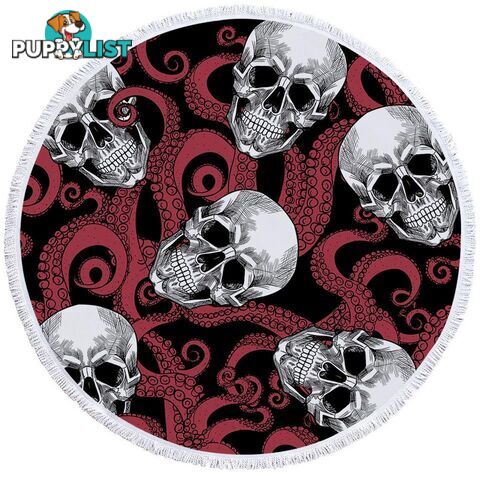 Skulls and Octopus Beach Towel - Towel - 7427046321990