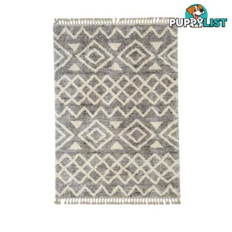 Grey Heat Set Polypropylene Shag Rug 160 X 230 Cm - Unbranded - 7427046217507