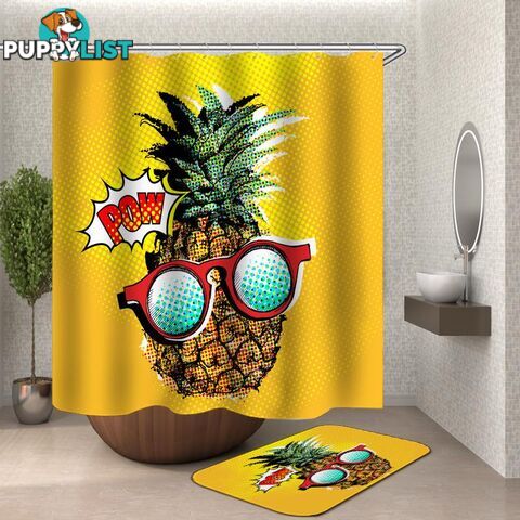 Comic Pineapple Shower Curtain - Curtain - 7427046109642