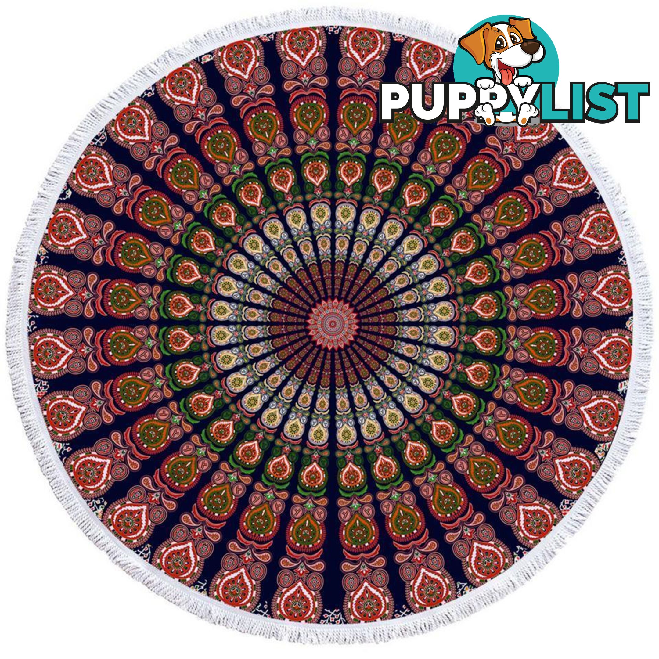 Purplish Oriental Mandala Beach Towel - Towel - 7427046318549