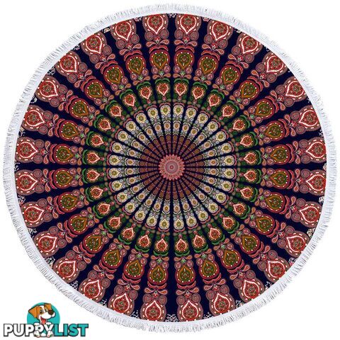 Purplish Oriental Mandala Beach Towel - Towel - 7427046318549