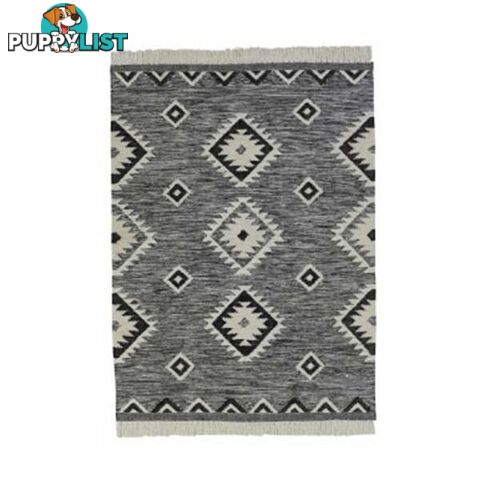 Black And White Tunisia Flatwoven Rug 180 X 270 Cm - Unbranded - 7427046217071