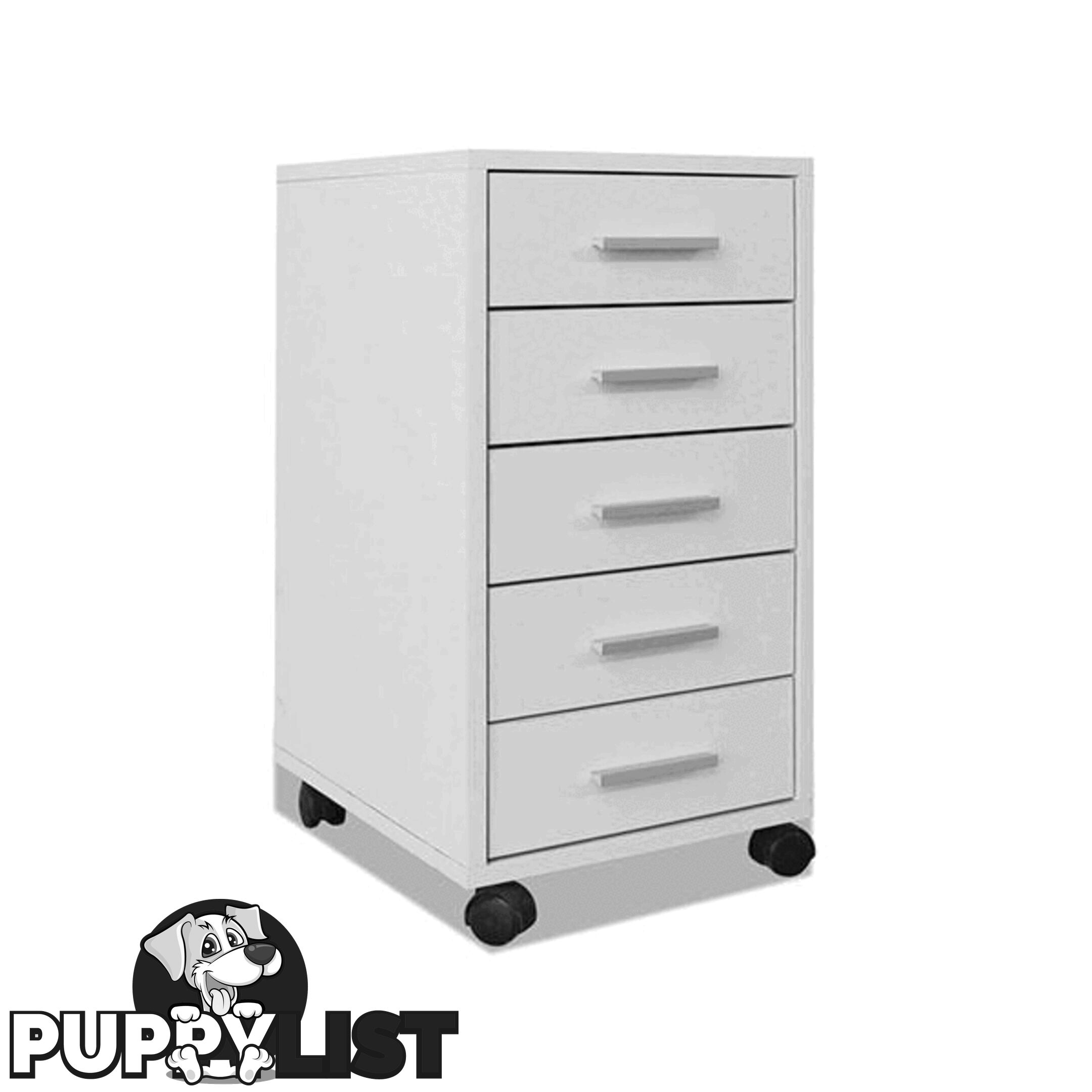 Office Drawer Unit With Castors 5 Drawers White - Drawer - 8718475977438