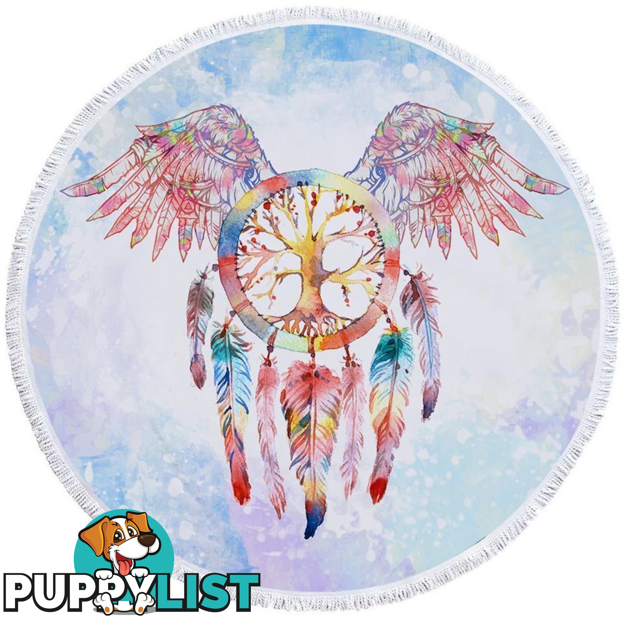 Soft Color Dream Catcher Eagle Beach Towel - Towel - 7427046328418