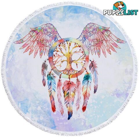 Soft Color Dream Catcher Eagle Beach Towel - Towel - 7427046328418