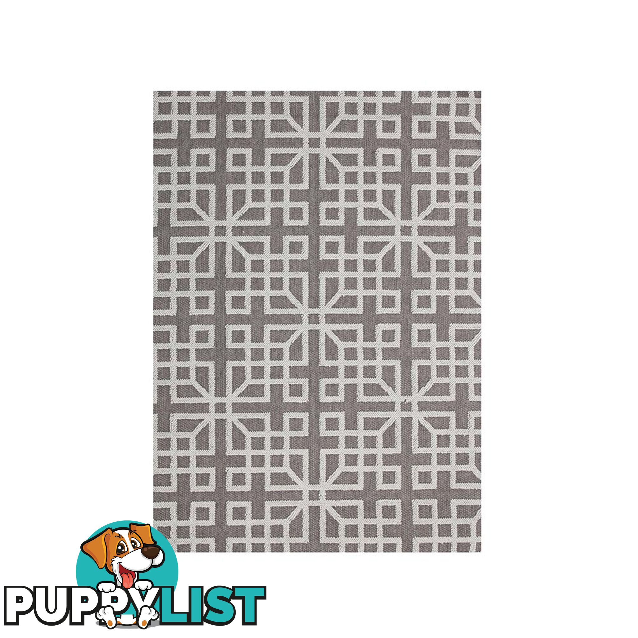 HAWAII GREY SHAPE PATTERNED IKAT RUG - Unbranded - 7427046338370