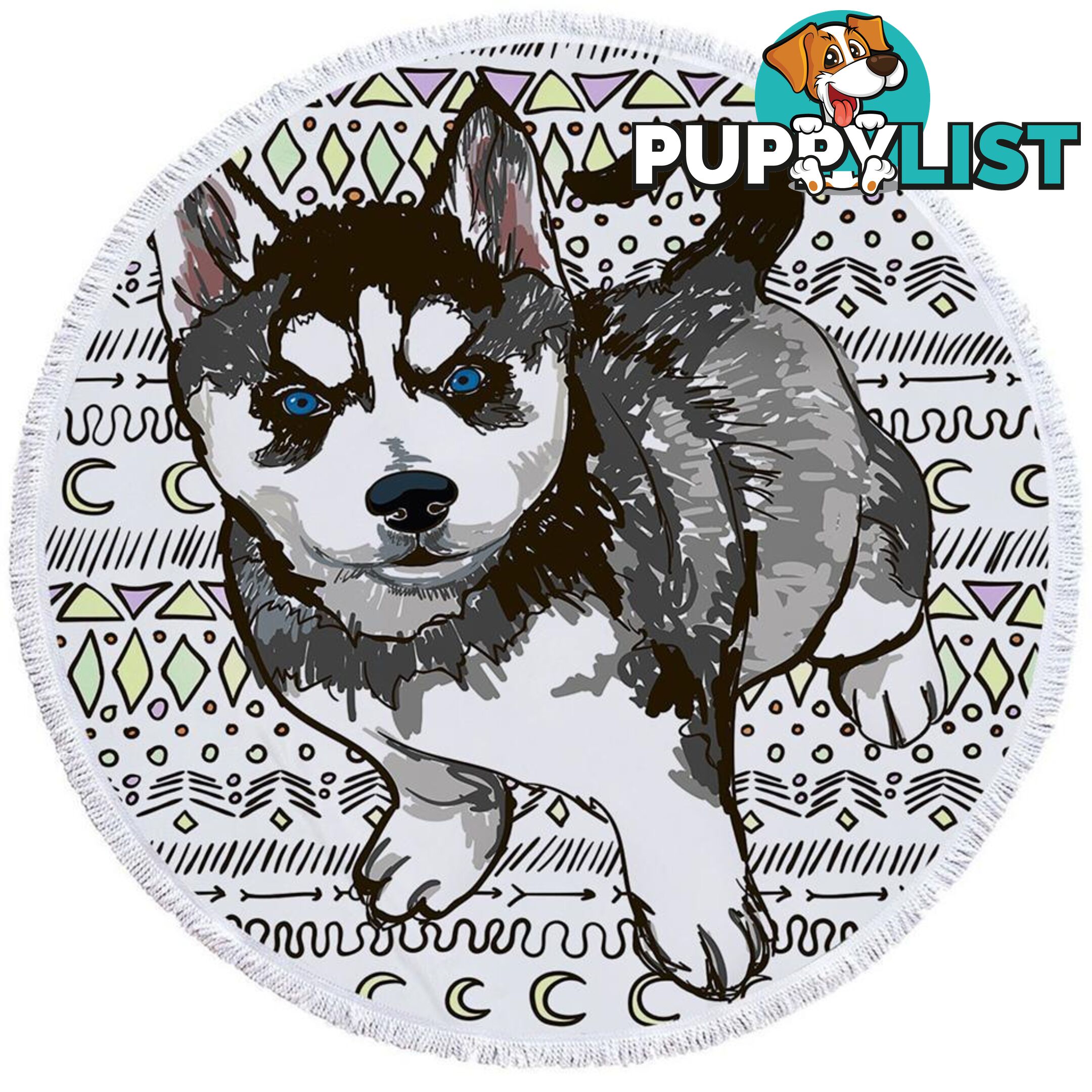 Husky Puppy Beach Towel - Towel - 7427046316118