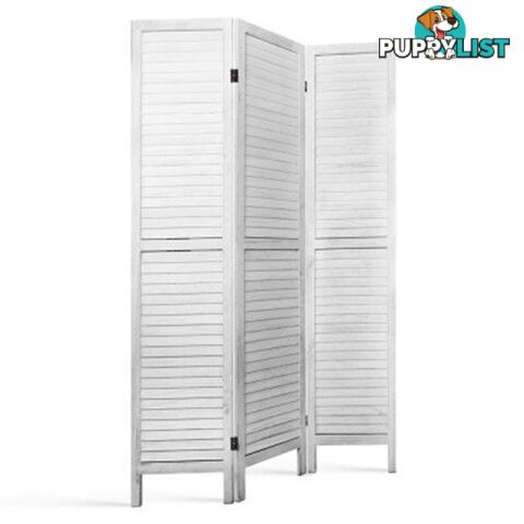 Room Divider Privacy Screen Foldable Partition Stand 3 Panel White - Artiss - 9350062190852