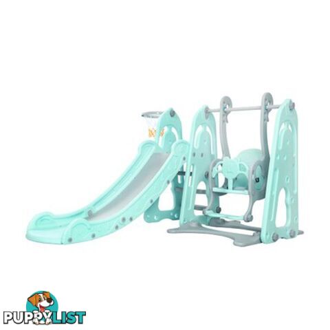 Kids Slide Swing Outdoor Indoor Playground Basketball Hoop Toddler - Keezi - 9350062281383