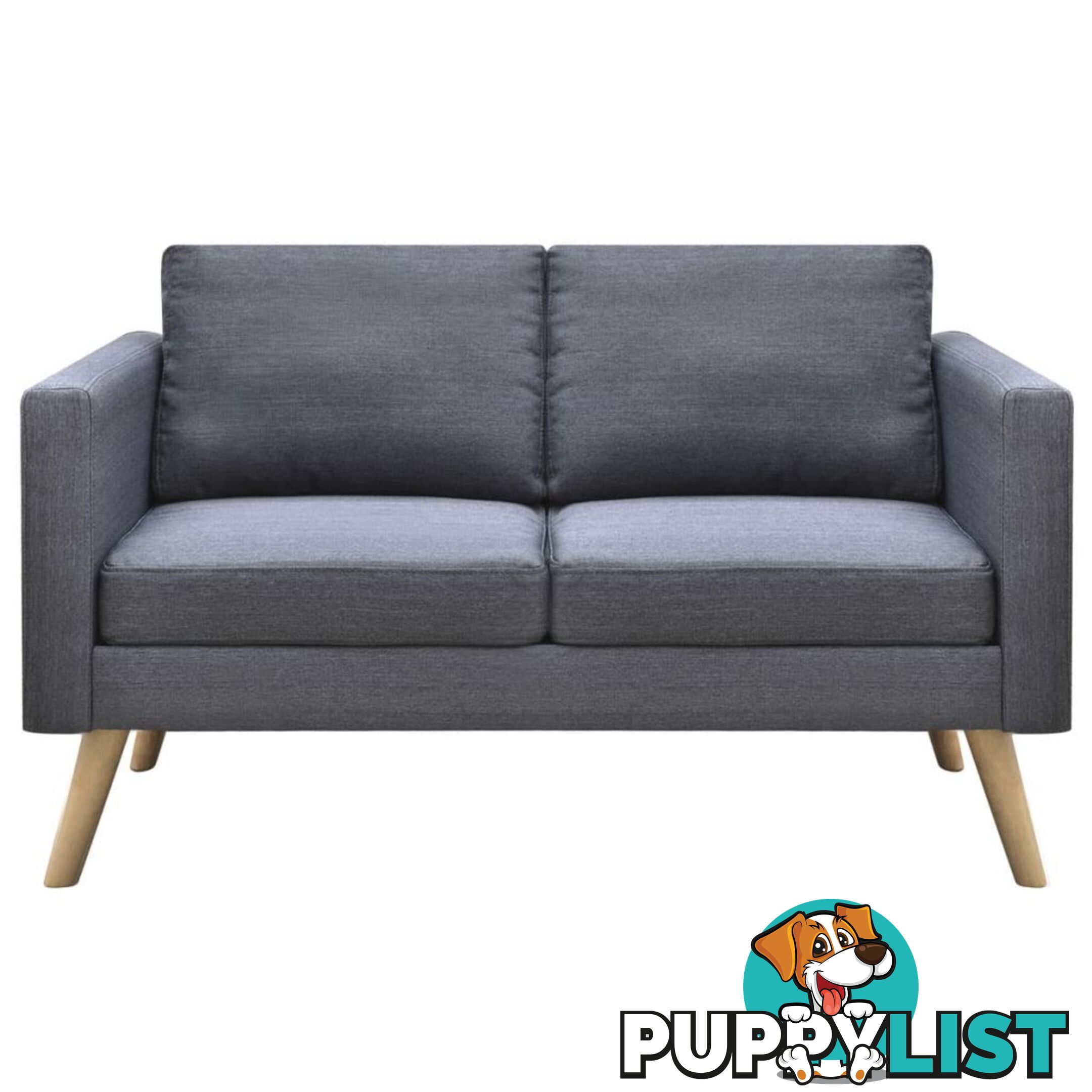 2-Seater Fabric Sofa - Dark Grey - Unbranded - 4326500434357