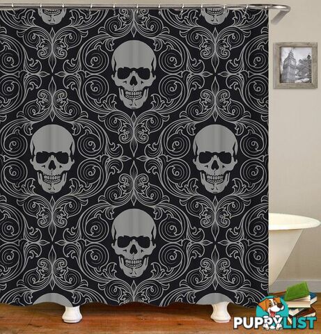 Four Skulls Pattern Shower Curtain - Curtain - 7427045989214