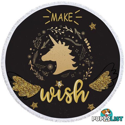 Make a Wish unicorn Beach Towel - Towel - 7427046322867