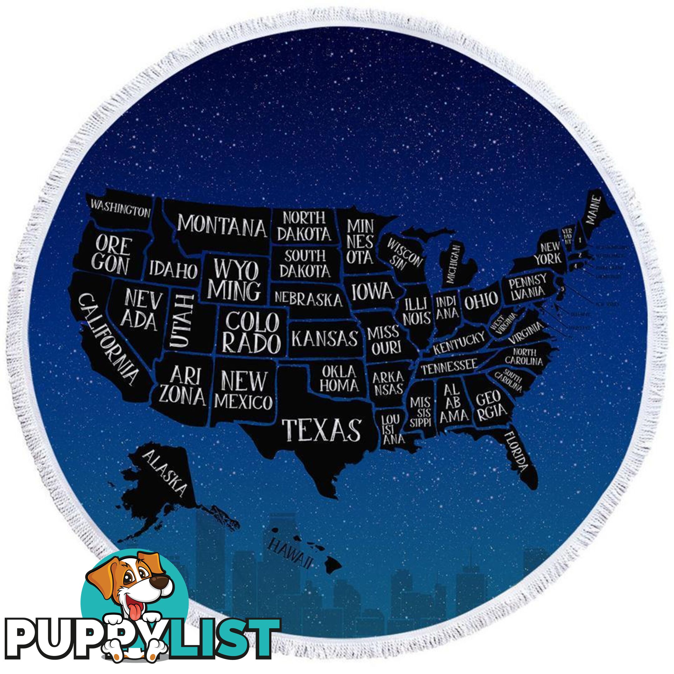 Night USA Map Beach Towel - Towel - 7427046310345