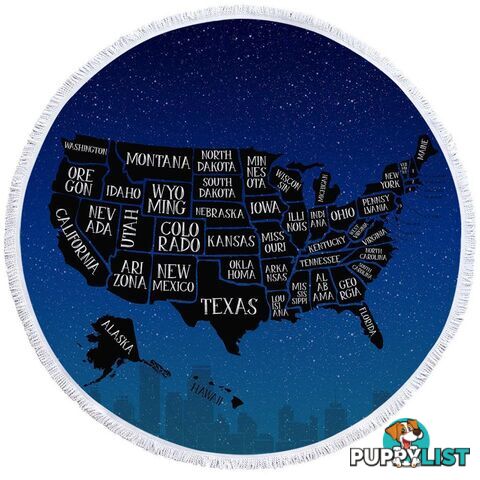 Night USA Map Beach Towel - Towel - 7427046310345