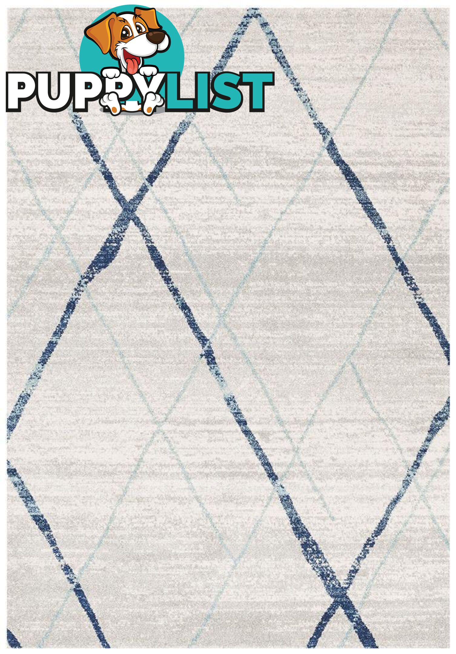 Oasis Noah White Blue Contemporary Rug - Unbranded - 9375321845496