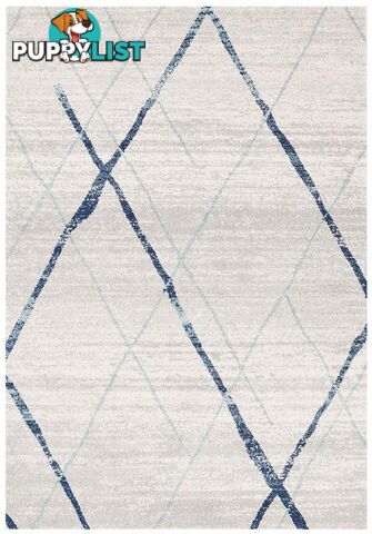 Oasis Noah White Blue Contemporary Rug - Unbranded - 9375321845496