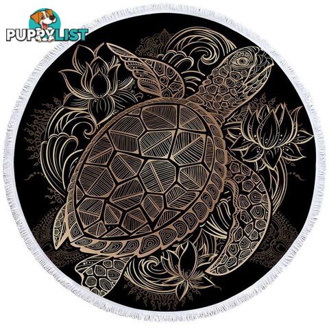 Tropical Turtle Drawing Beach Towel - Towel - 7427046327701