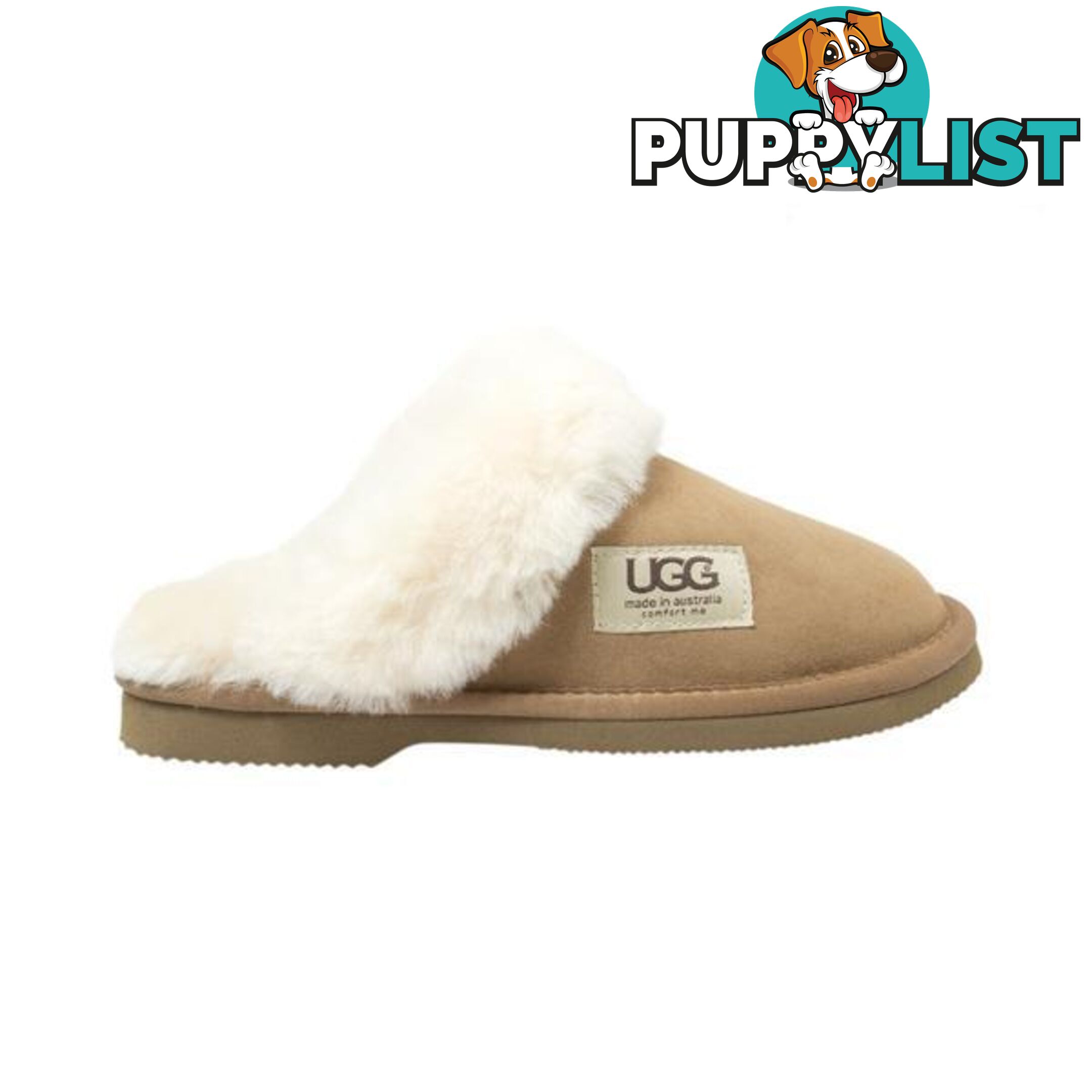 UGG Merino Sheepskin Fur Trim Scuff Memory Foam Chestnut - UGG - 822427524071