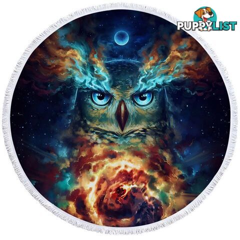 Supernova Owl Beach Towel - Towel - 7427046330121