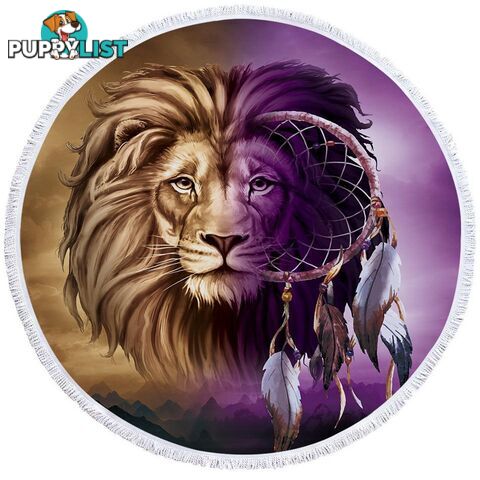 Dream Catcher Lion Beach Towel - Towel - 7427046312110