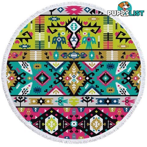 Multi Colored Aztec Beach Towel - Towel - 7427046304474