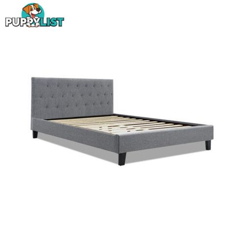 Artiss King Size Bed Frame Mattress Platform Fabric Wooden Grey Vanke - Artiss - 7427046174107