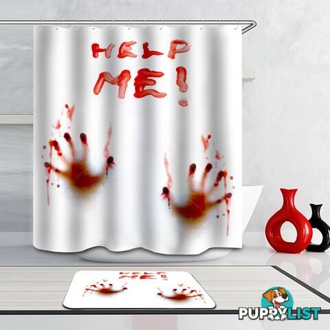 "Help Me(!)" Bloody Hands Shower Curtain - Curtain - 7427005917233