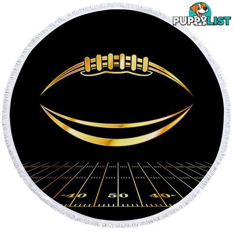 Gold Football Beach Towel - Towel - 7427046340632