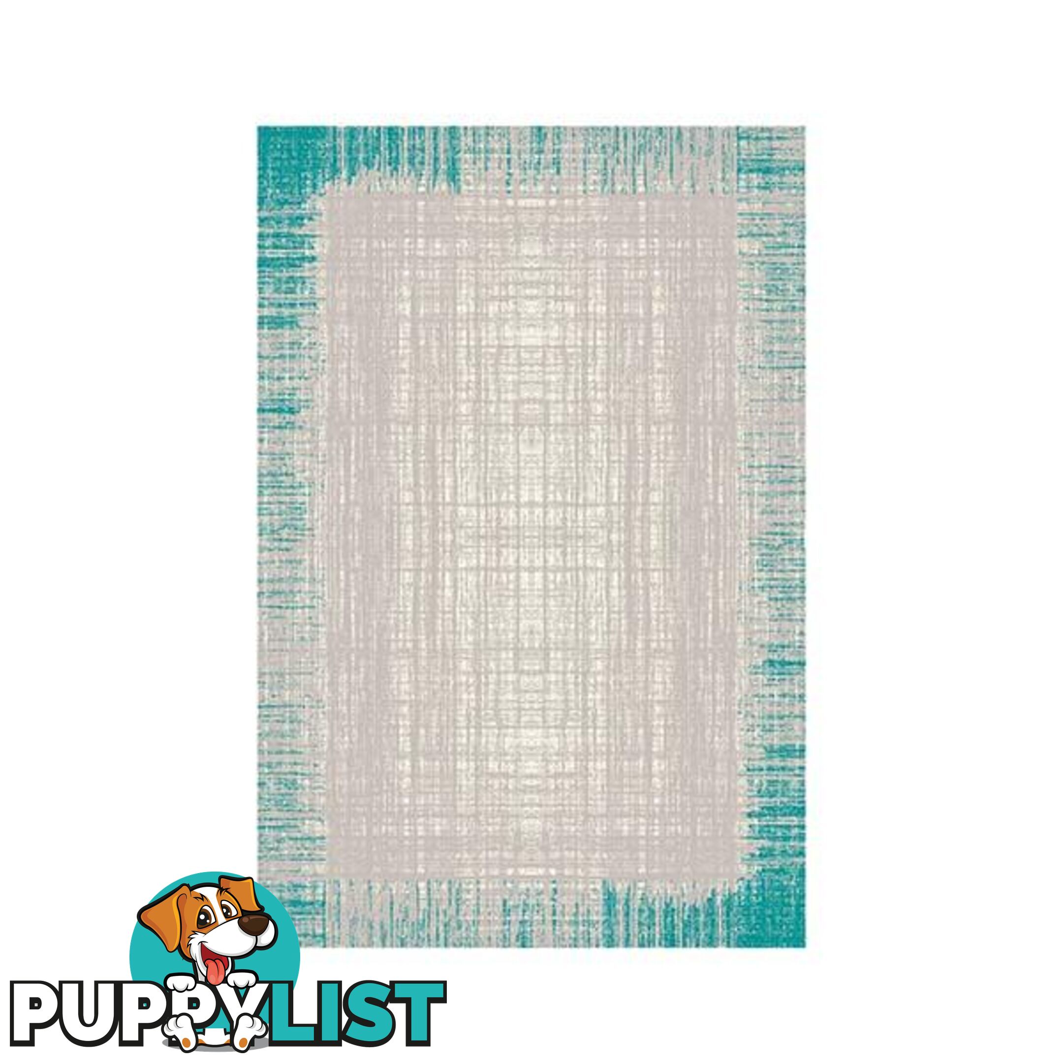 Heat Set Focus Grey Turquoise Rug - Unbranded - 7427046222419