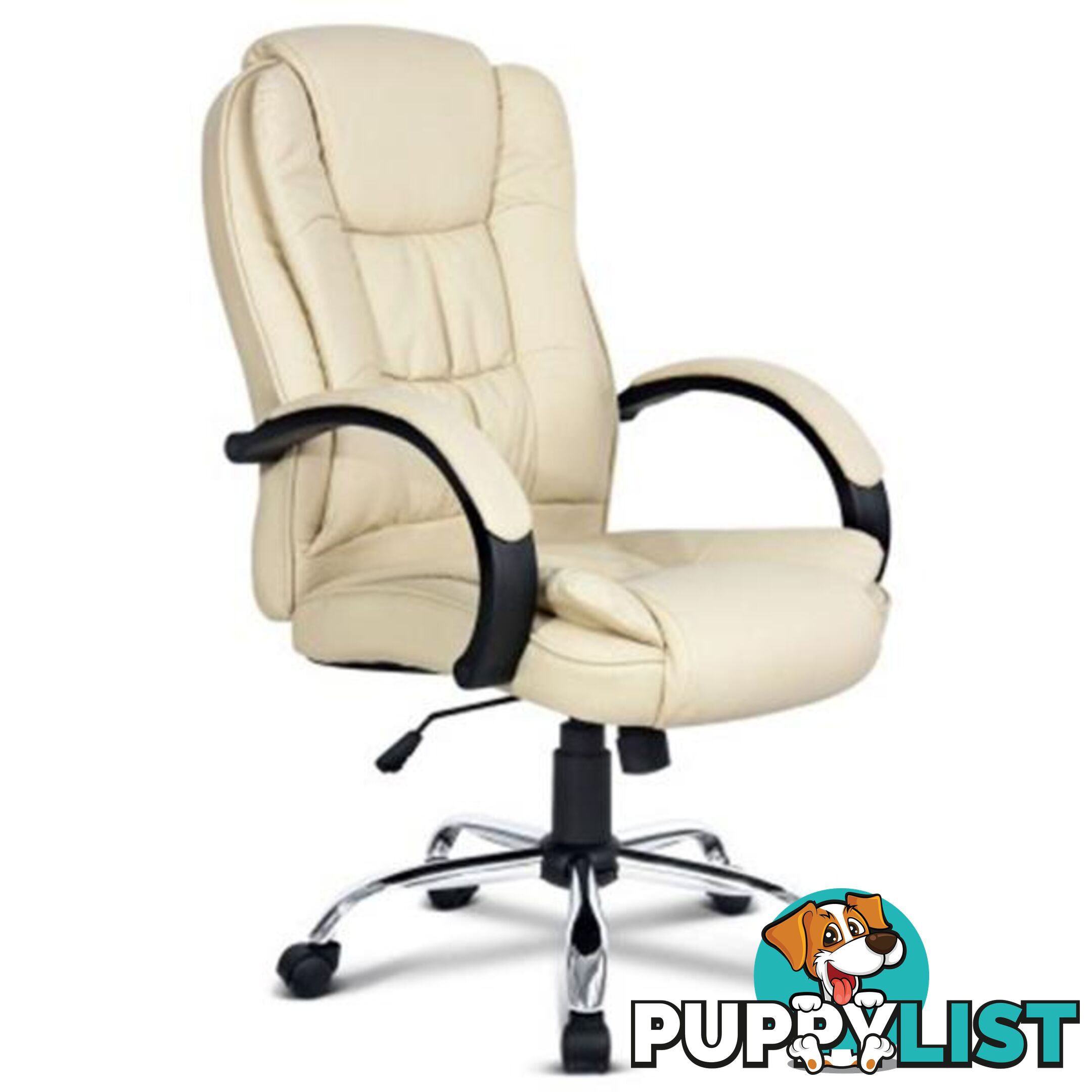 PU Executive Leather Office Chair - Beige - Unbranded - 4326500256195