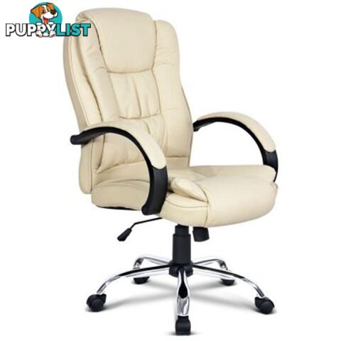 PU Executive Leather Office Chair - Beige - Unbranded - 4326500256195