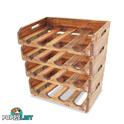 Wine Racks 4 Pcs For 16 Bottles Solid Reclaimed Wood - Wine Rack - 8718475569008