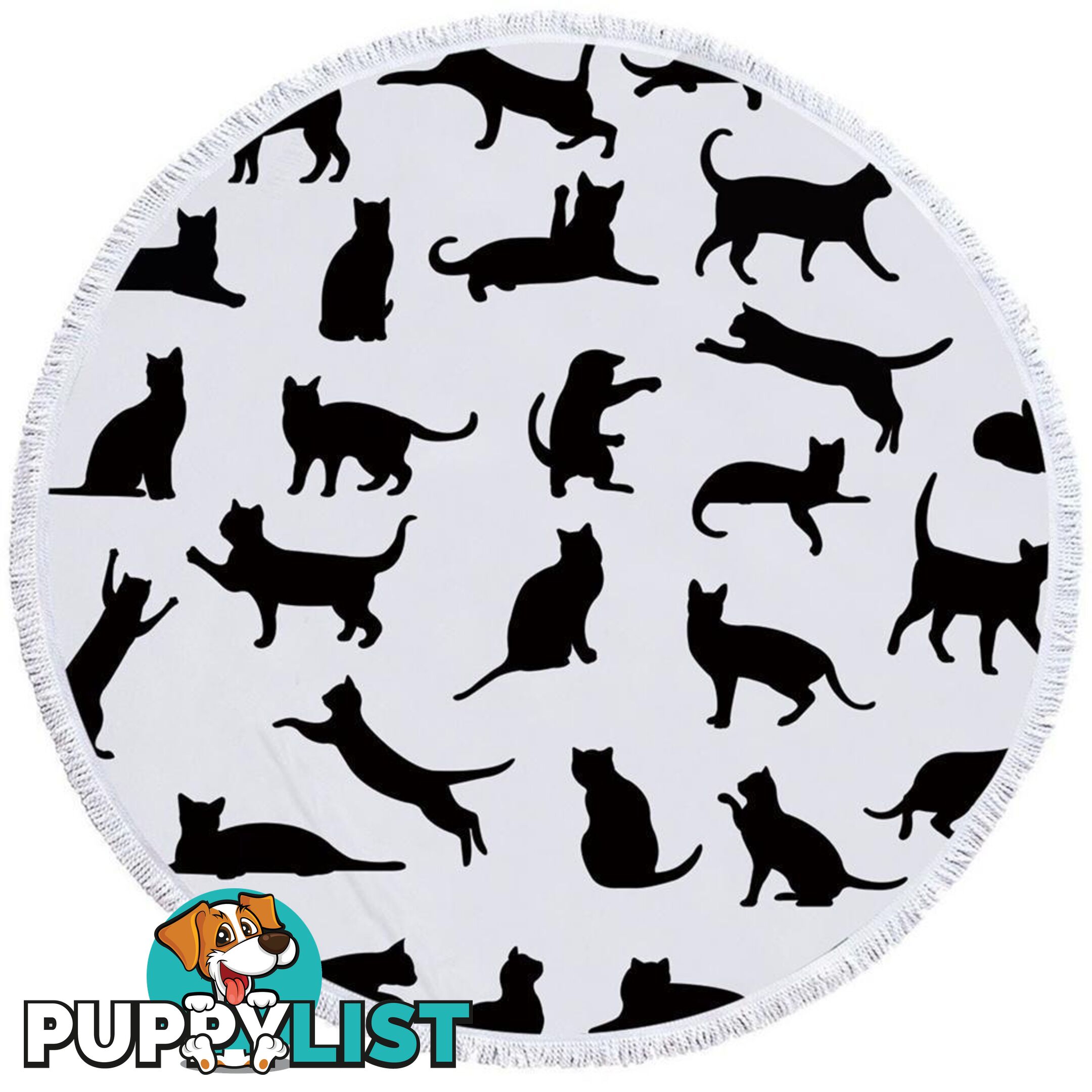 Cats Silhouettes Beach Towel - Towel - 7427046307116