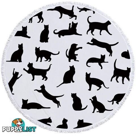 Cats Silhouettes Beach Towel - Towel - 7427046307116