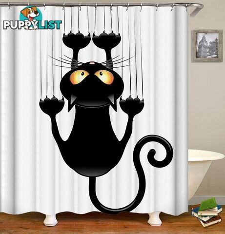 Slippery Cat 2.0 Shower Curtain - Curtain - 7427046025638