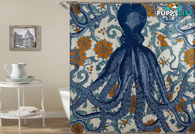 Octopus Vintage Colors Shower Curtain - Curtain - 7427046006187