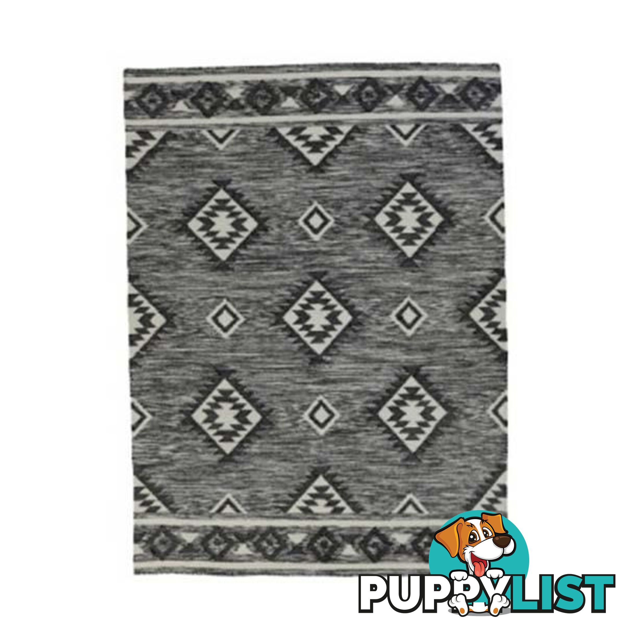 Flatwoven Tunisia Black And White Rug 180 X 270 Cm - Unbranded - 7427046217088