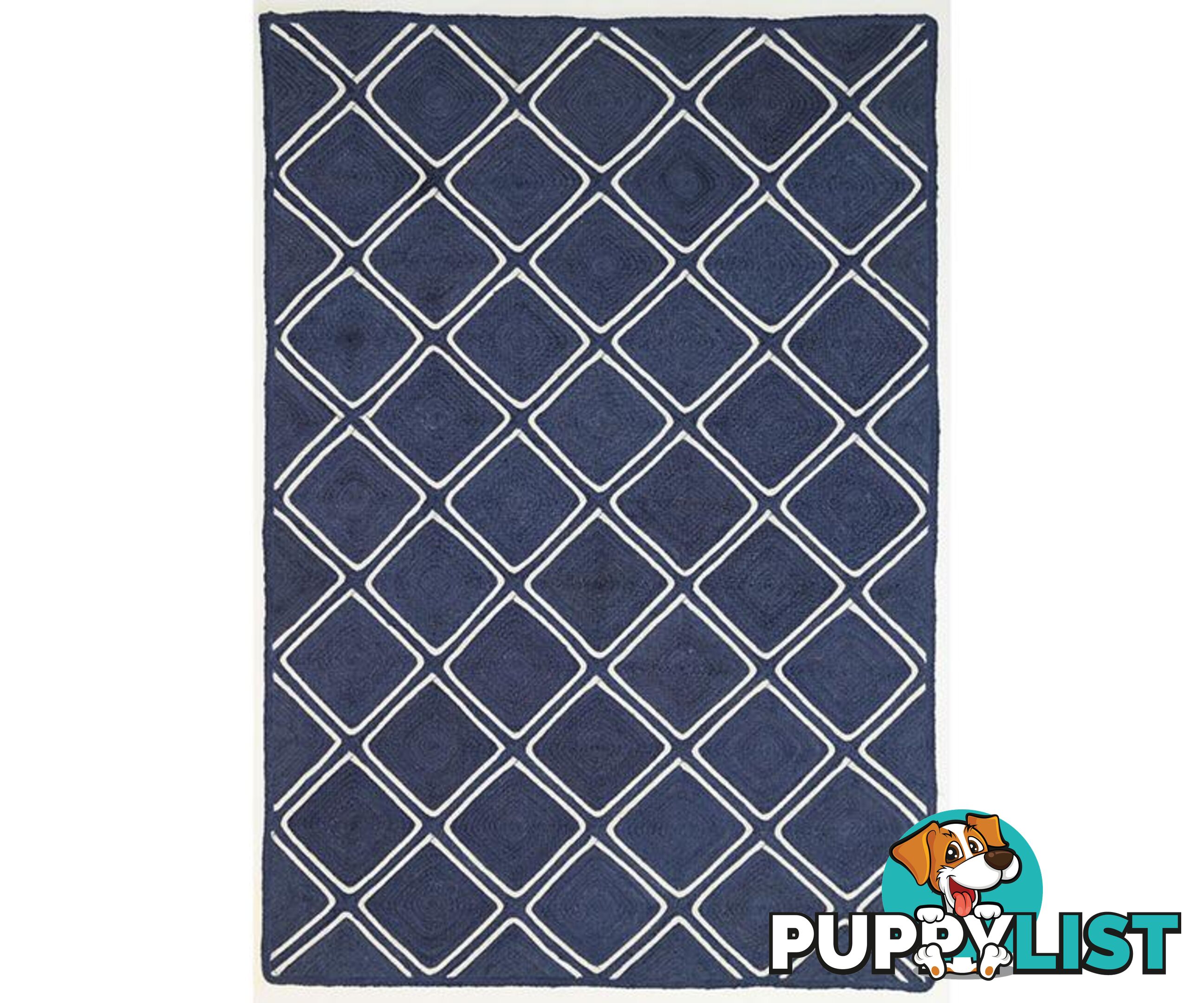 Artisan Natural Parquetry Navy Rug - Unbranded - 9476062046484